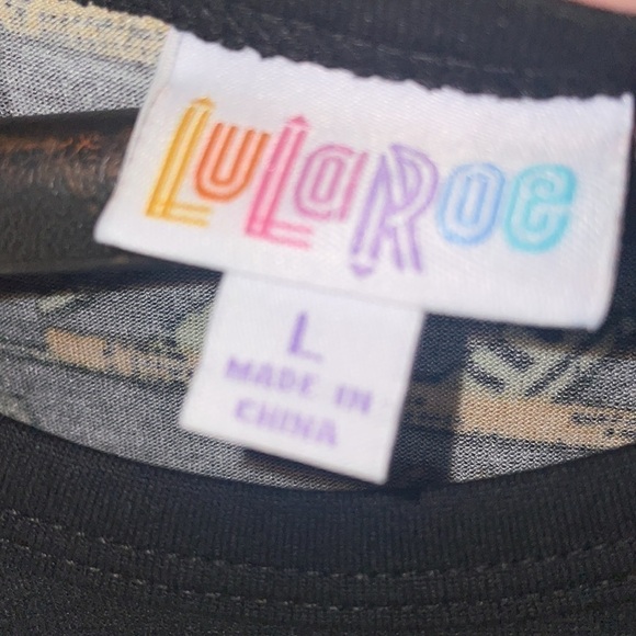 LULAROE black print Randy NWT 3/4 sleeve tee - Picture 5 of 8